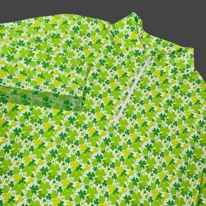IBKUL 1/4 Zip Pullover Women 2XL Green Clover UPF 50 Mesh Long Sleeve Activewear